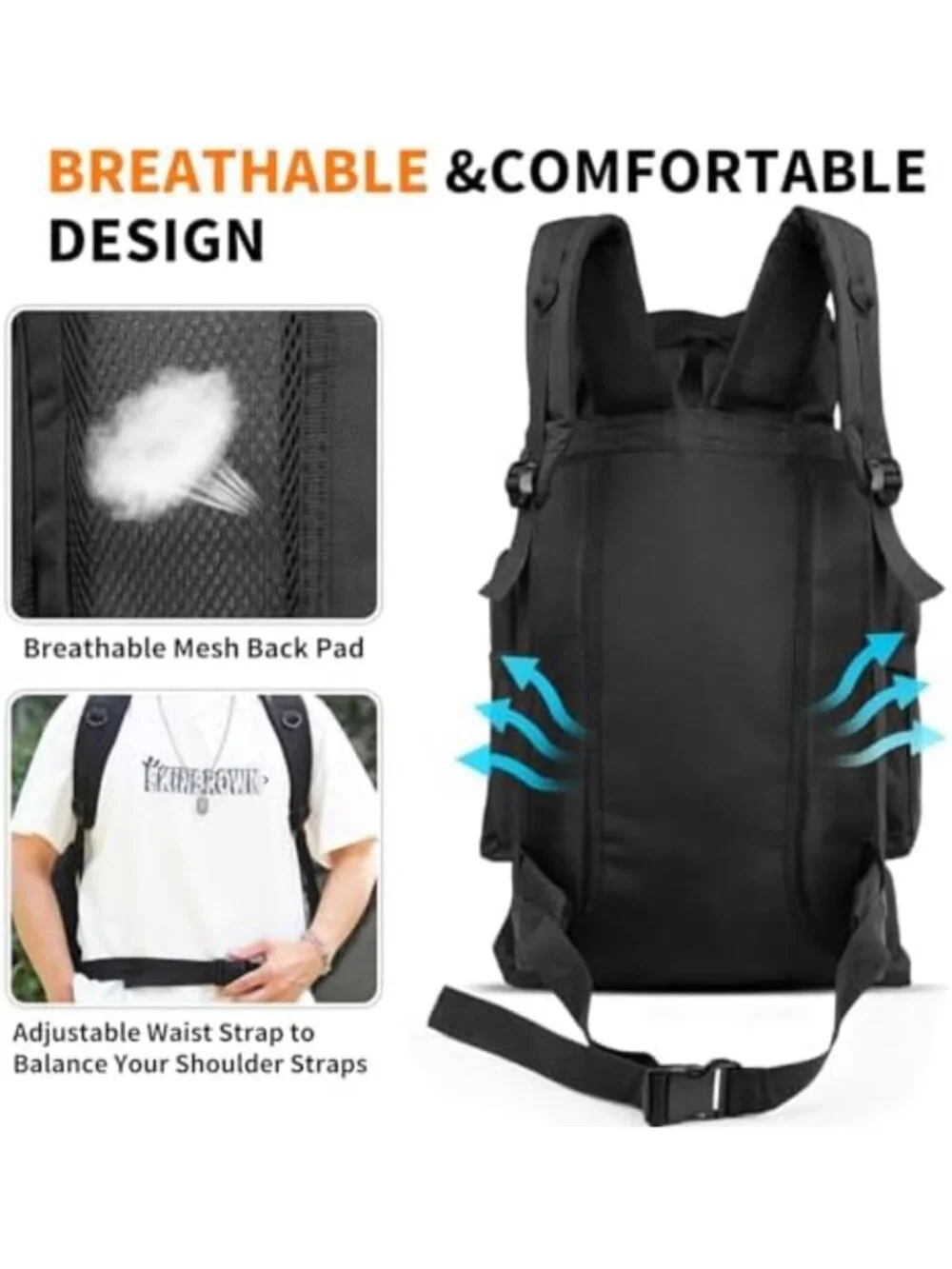 80L Waterproof Tactical Hiking Backpack for Men & Women, Large Molle Rucksack